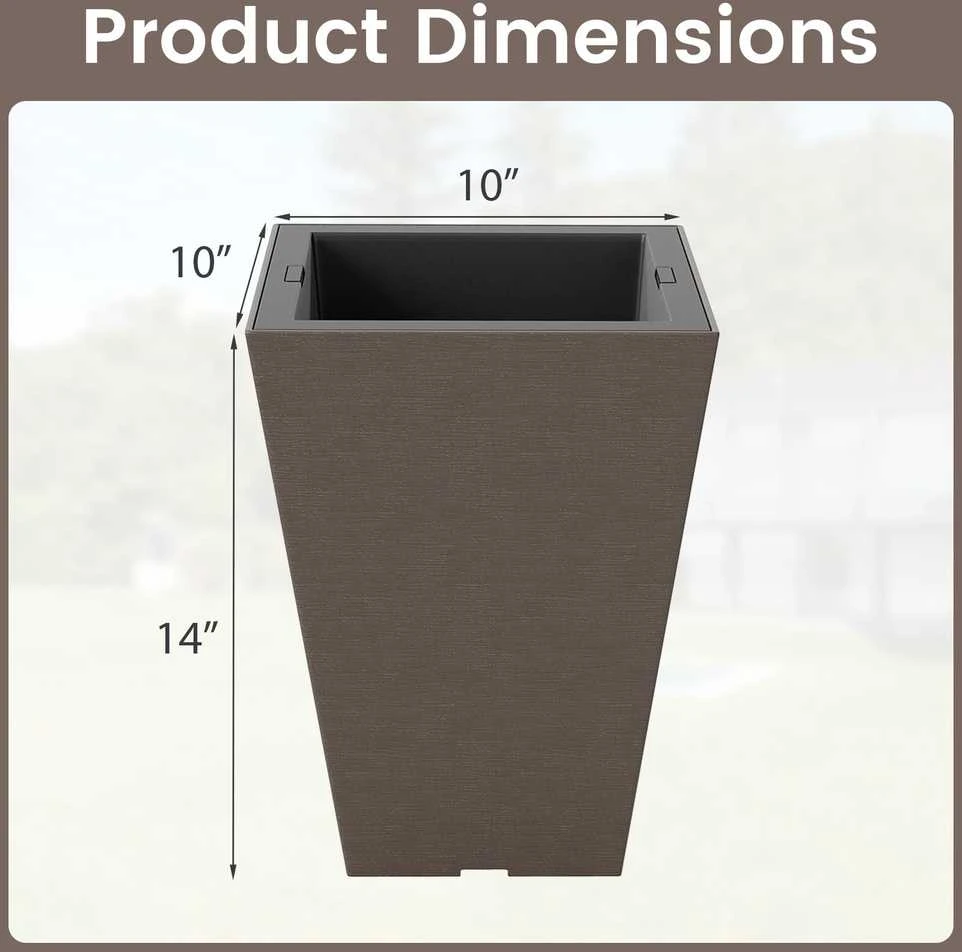 Promotions Vazonų rinkinys, 25x25x35 cm, 29x29x57 cm, Rudas
