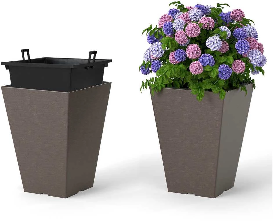 Promotions Vazonų rinkinys, 25x25x35 cm, 29x29x57 cm, Rudas