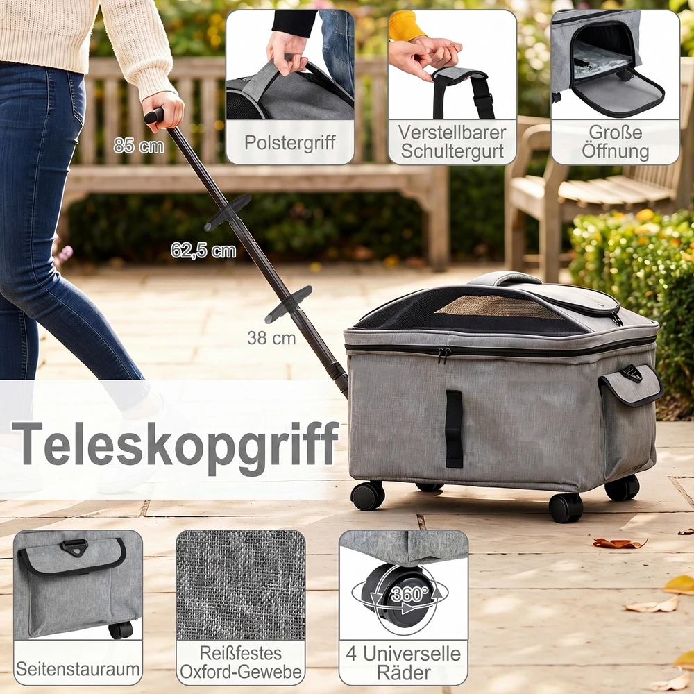 Promotions Vežimėlis gyvūnams 43x33x35 cm juodas