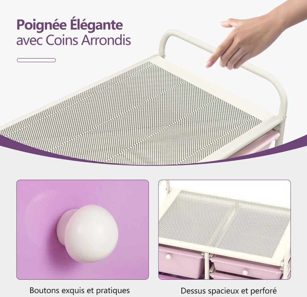 Promotions Vežimėlis su 15 stalčių, violetinis