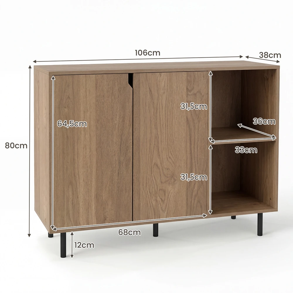 Promotions Virtuvės bufetas 106x38x80 cm natūralus