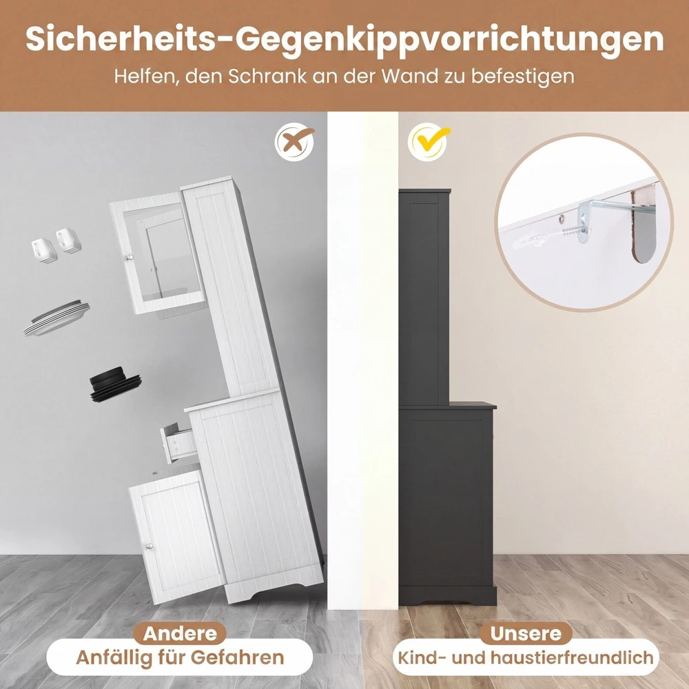Promotions Virtuvės bufeto spintelė su viršutine dalimi 80x40x170 cm juoda