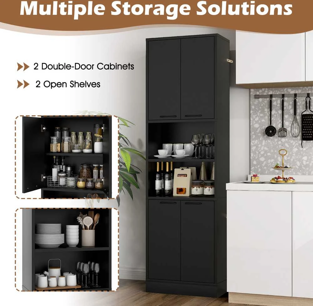 Promotions Virtuvės sandėliavimo spintelė, 55.9x30.5x190.5 cm, juoda