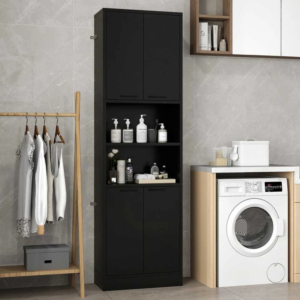 Promotions Virtuvės sandėliavimo spintelė, 55.9x30.5x190.5 cm, juoda