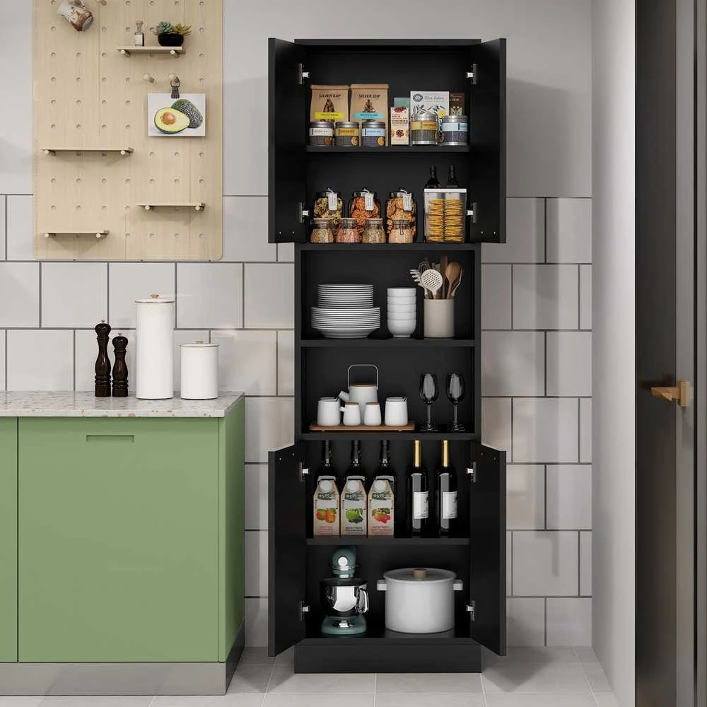 Promotions Virtuvės sandėliavimo spintelė, 55.9x30.5x190.5 cm, juoda