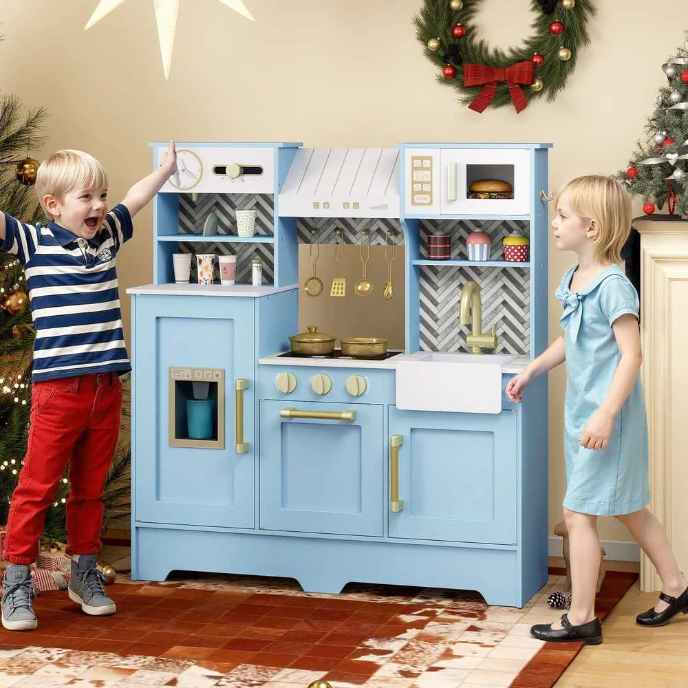 Promotions Virtuvės žaidimų rinkinys, 84x30x90 cm, mėlyna, medinis