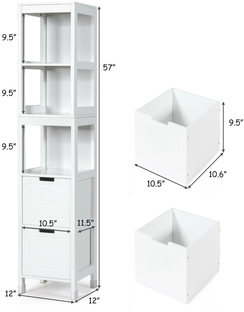 Promotions Vonios kambario grindų spintelė 30,5x30,5x148 cm balta