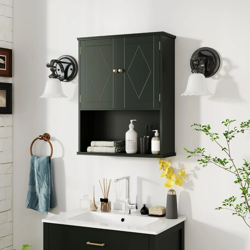 Promotions Vonios kambario sieninė spintelė 60x21x75 cm žalia, laikymo organizatorius
