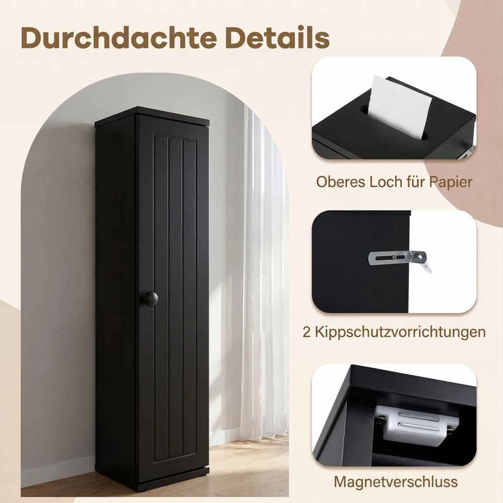 Promotions Vonios spintelė 16x17x69 cm juoda