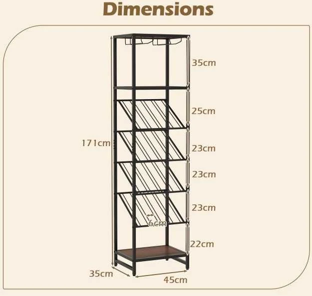 Promotions Vyno stovas, 45x35x171 cm, Juodai rudas
