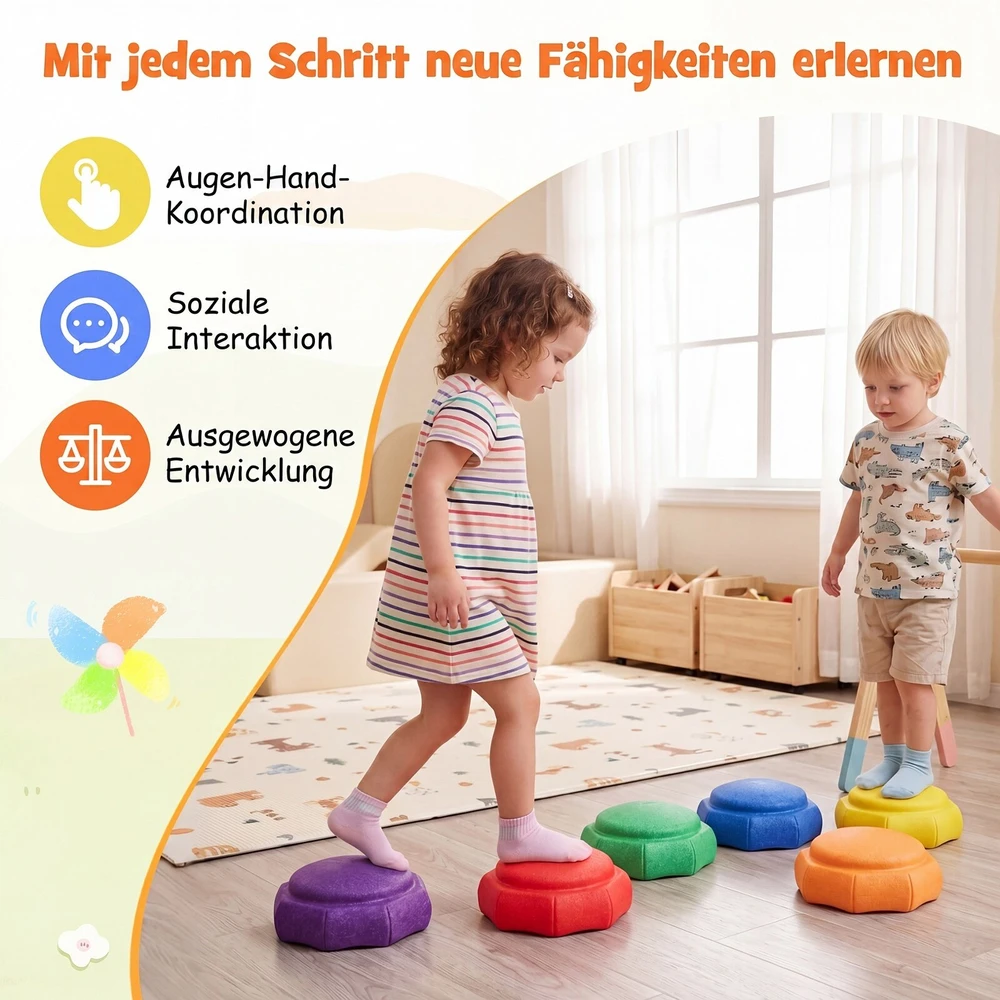 Promotions Žingsnių akmenys vaikams 6 vnt. 25,4x12,7 cm įvairiaspalviai