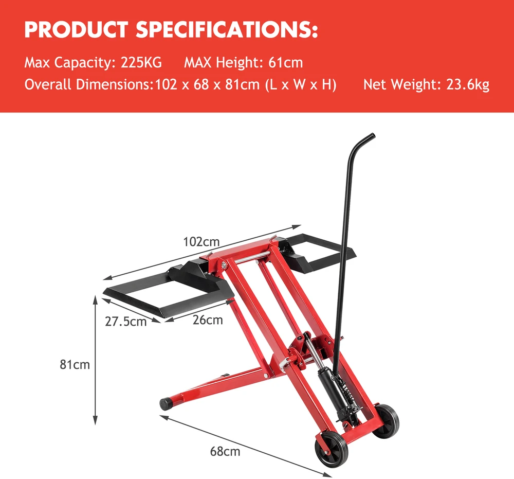 Promotions Žoliapjovės stovas 102x68x81 cm juoda/raudona