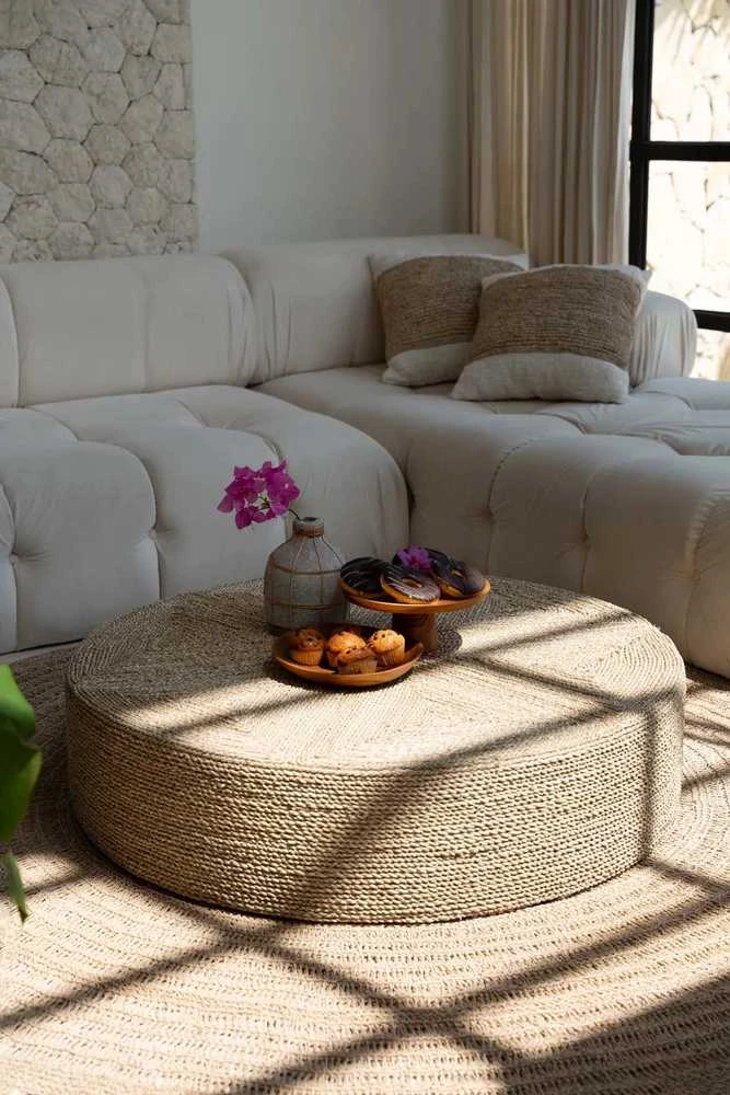 Bazaar Pufas, Didelis, 1x1x0.25 m, Natūralios spalvos