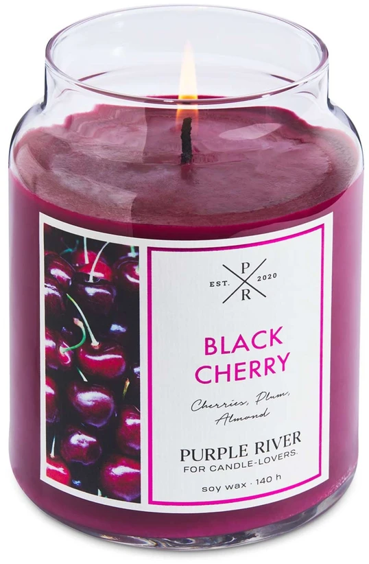 Purple River Violetinė River Kvapioji žvakė, Violetinė River, 18x10x10 cm, raudona, stiklas
