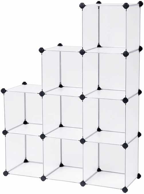 SONGMICS modulinė plastikinė lentyna su 9 lentynomis 93 x 31 x 123 cm LPC115S