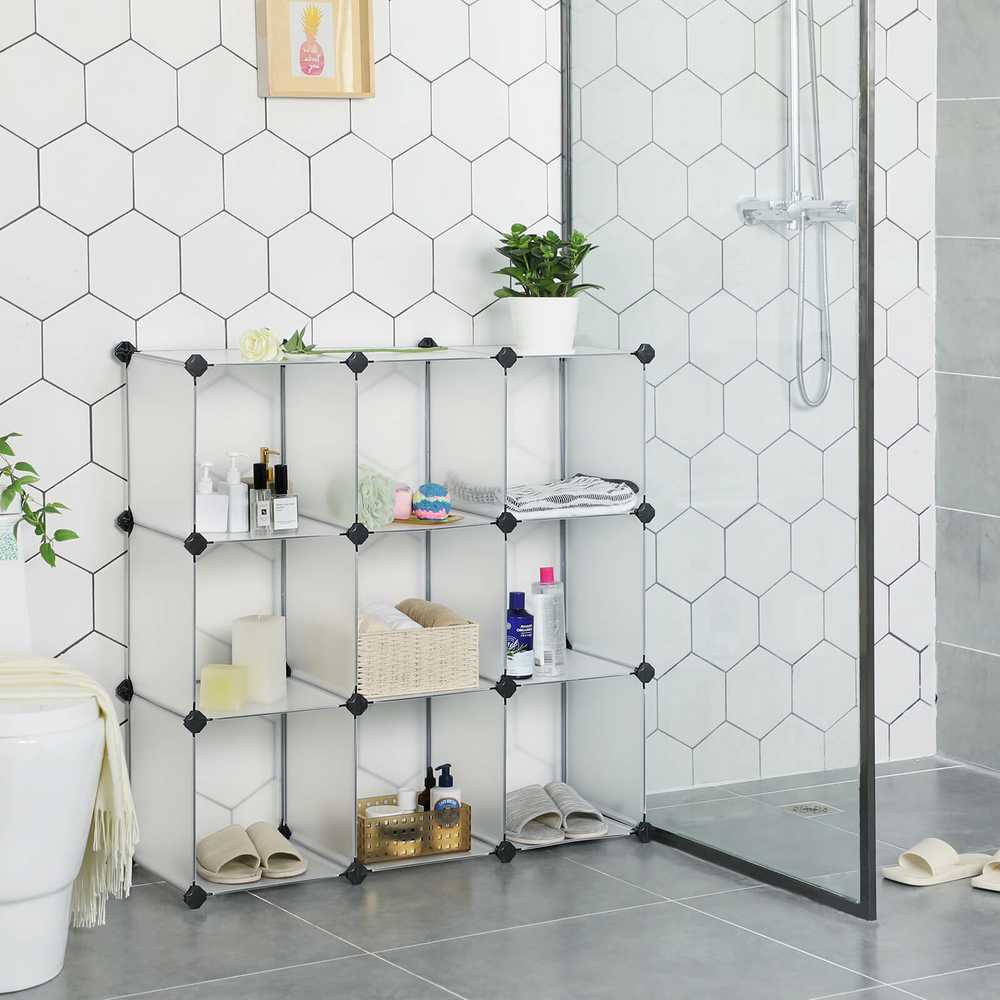 SONGMICS modulinė plastikinė lentyna su 9 lentynomis 93 x 31 x 123 cm LPC115S
