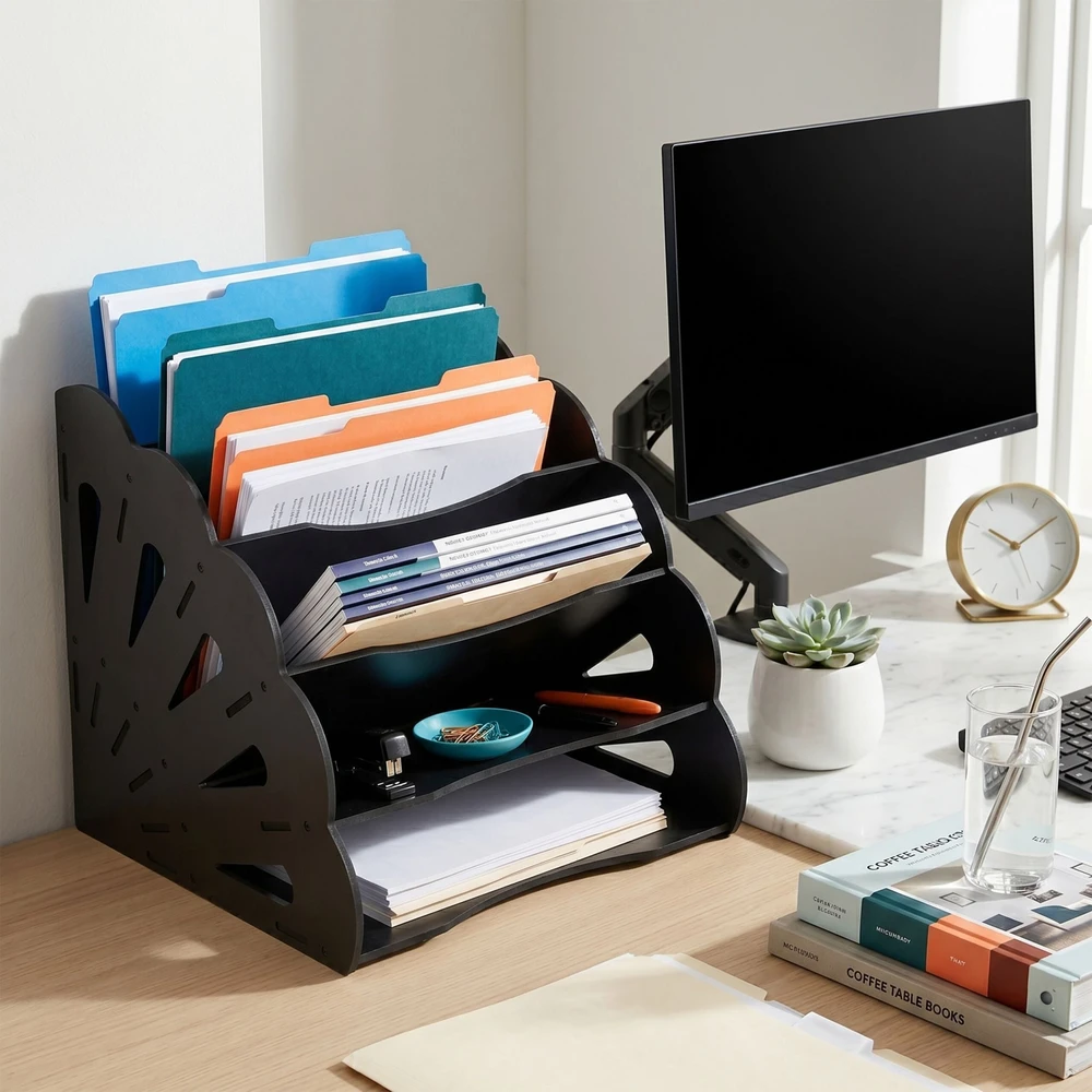 Relaxdays A4 MDF stalčiaus organizatorius, 5 skyriai