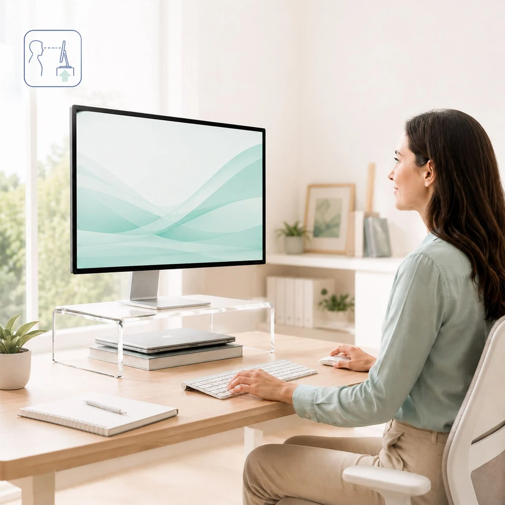 Relaxdays Akrilinis monitoriaus pakylas