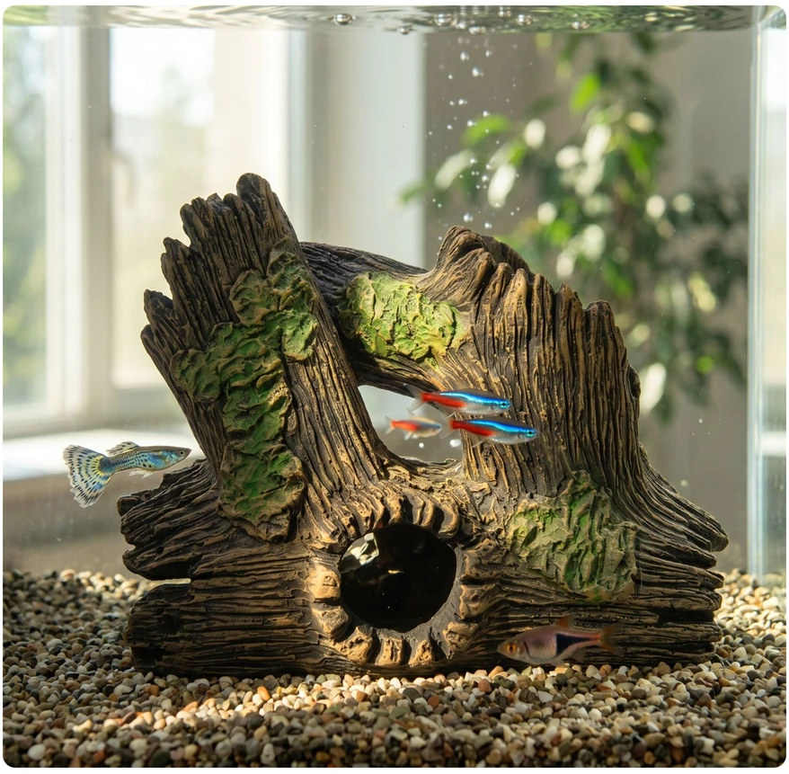 Relaxdays Akvariumo dekoracija: medžio kamienas