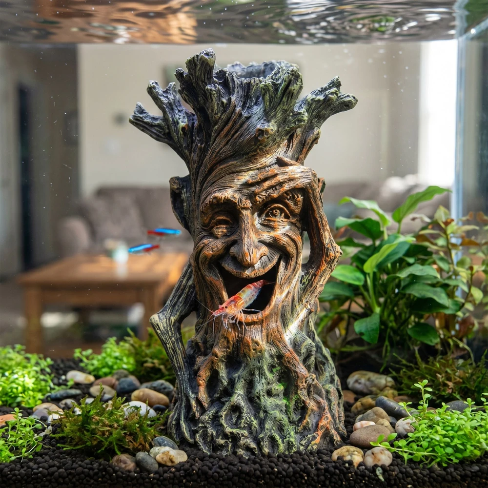 Relaxdays Dekoratyvinis akvariumo medis su veidu