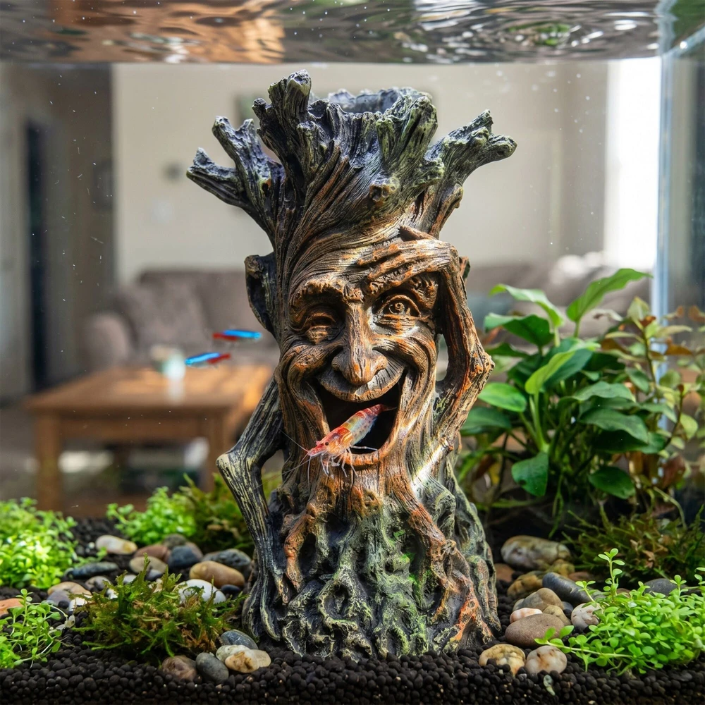 Relaxdays Dekoratyvinis akvariumo medis su veidu
