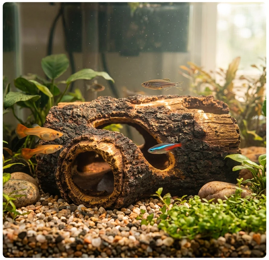 Relaxdays Akvariumo dekoracija: medžio kamienas