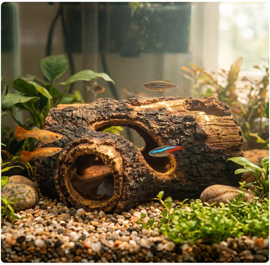 Relaxdays Akvariumo dekoracija: medžio kamienas