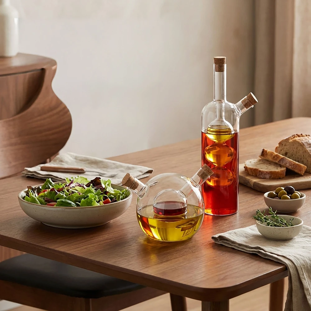 Relaxdays 2-in-1 acto ir aliejaus butelis, 2 vnt. rinkinys