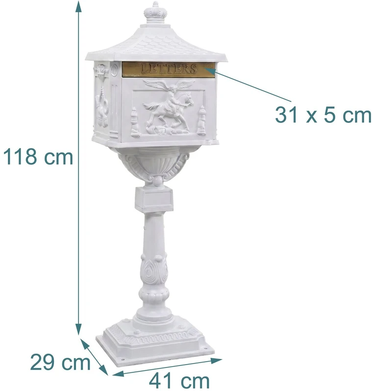 Relaxdays Antikvarinė pastatoma stulpinė pašto dėžutė
