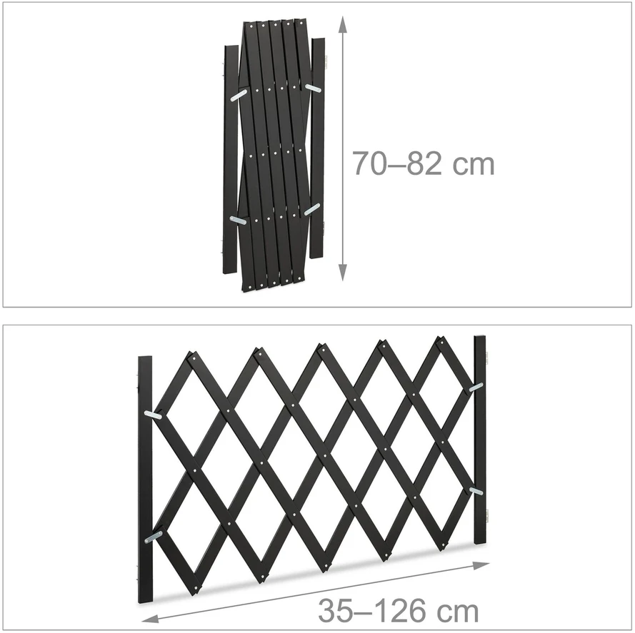 Relaxdays Apsauginiai varteliai, 70-82x35-126 cm, juodi
