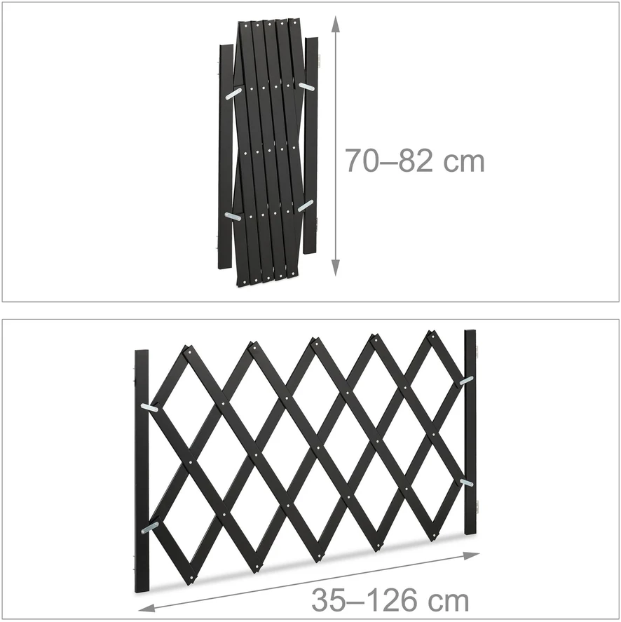 Relaxdays Apsauginiai varteliai, 70-82x35-126 cm, juodi