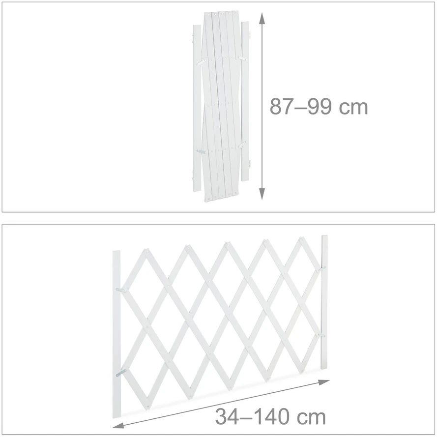 Relaxdays Apsauginiai varteliai, bambukas, 87-97x34-140 cm, balta