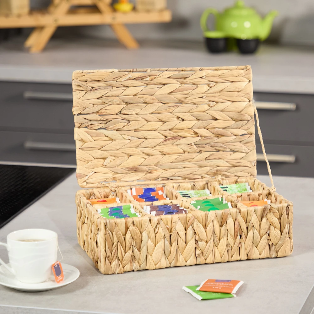 Relaxdays Pintas arbatos dėklas su 8 skyreliais