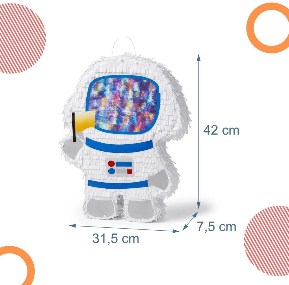 Relaxdays Astronauto piñatos rinkinys su lazda ir kauke