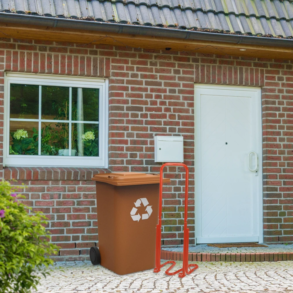 Relaxdays Raudonas šiukšlių presas ratiniam konteineriui
