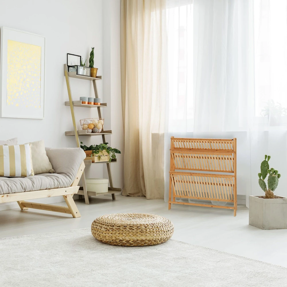 Relaxdays Sulankstoma bambukinė gėlių lentyna