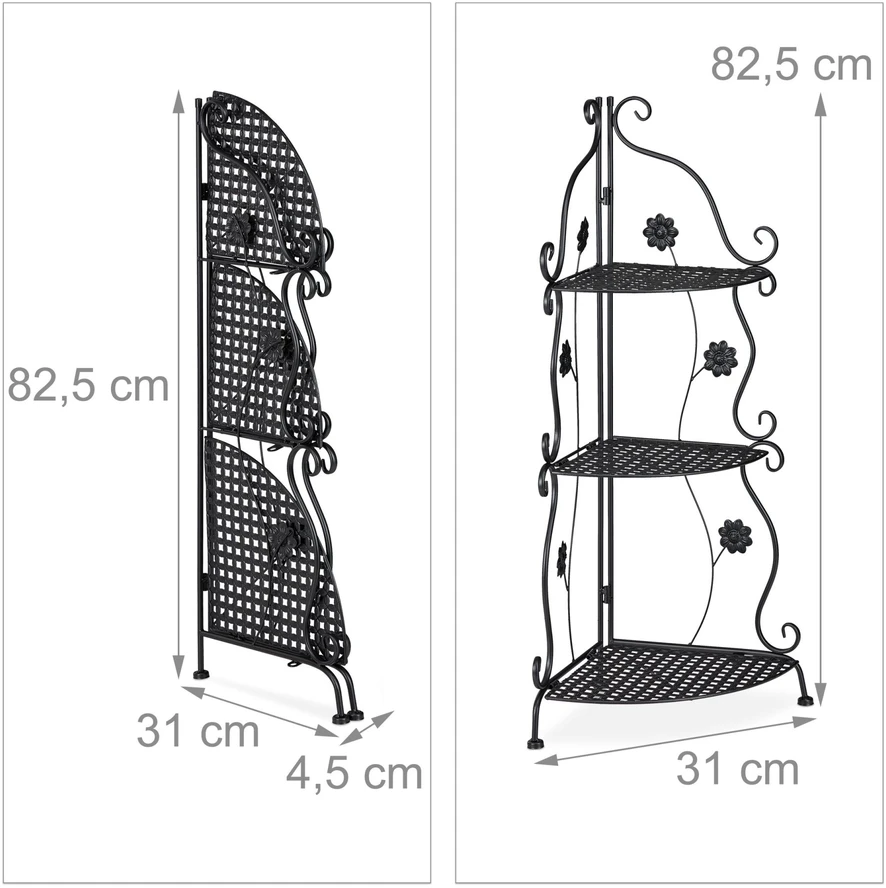 Relaxdays Augalų stovas, metalas, 82,5x31x31 cm