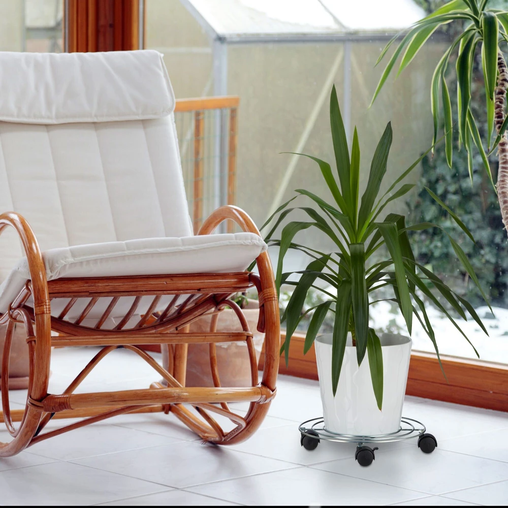 Relaxdays Augalų padėkliukas su ratukais, 4 vnt. rinkinys