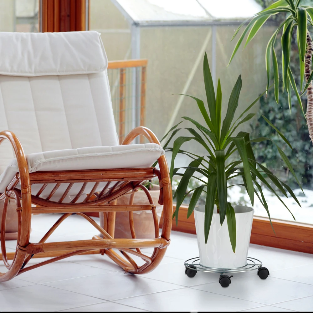 Relaxdays Augalų padėkliukas su ratukais, 4 vnt. rinkinys