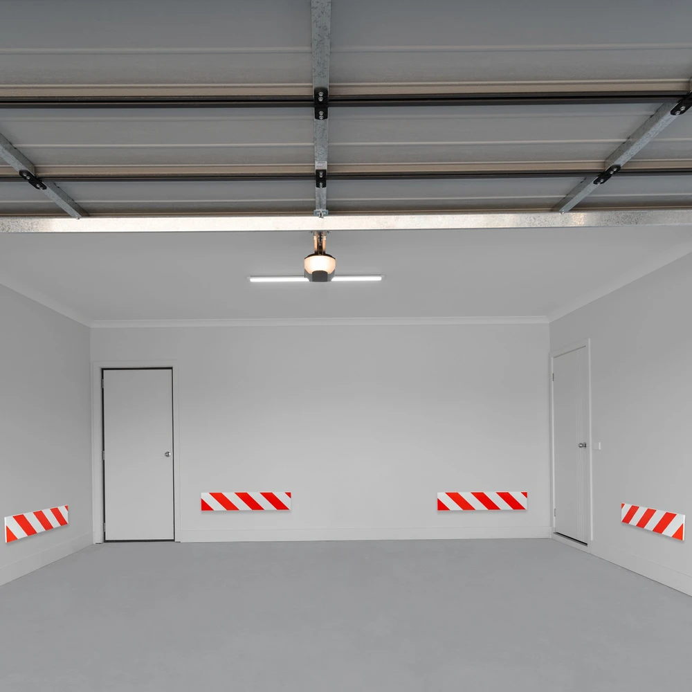 Relaxdays Automobilio durelių apsauga, 10x50x1,5 cm, raudona, balta, putplastis