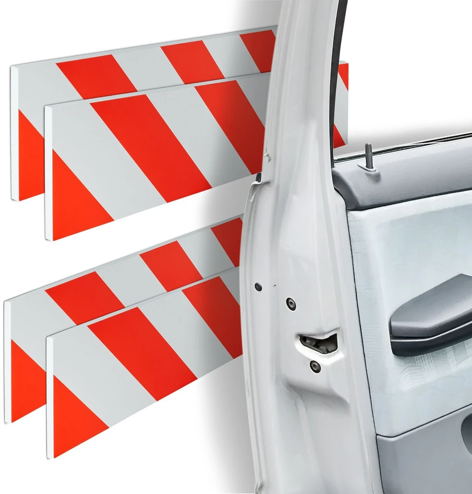 Relaxdays Automobilio durelių apsauga, 10x50x1,5 cm, raudona, balta, putplastis