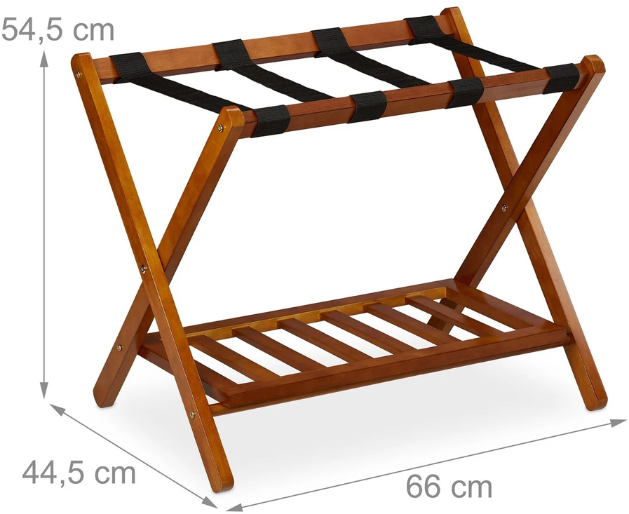 Kelioninis Relaxdays Bagažo stovas, medinis, 54.5x66x44.5 cm