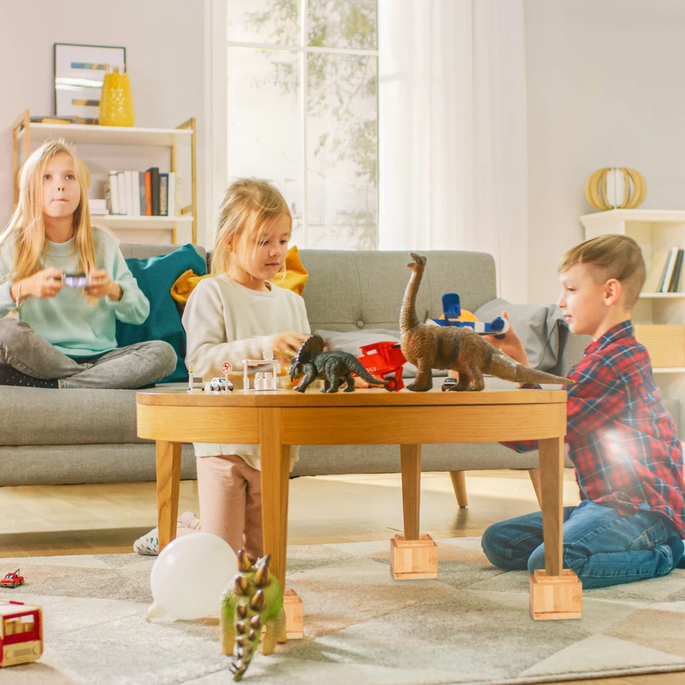 Lova Relaxdays Baldų paaukštinimo kaladėlių rinkinys 4 vnt. įvairių spalvų