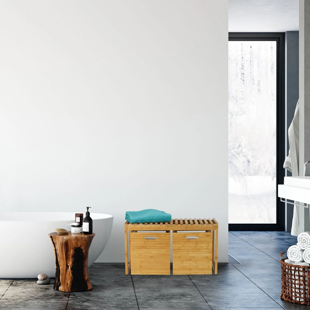 Relaxdays Bambukinis suoliukas batams laikyti
