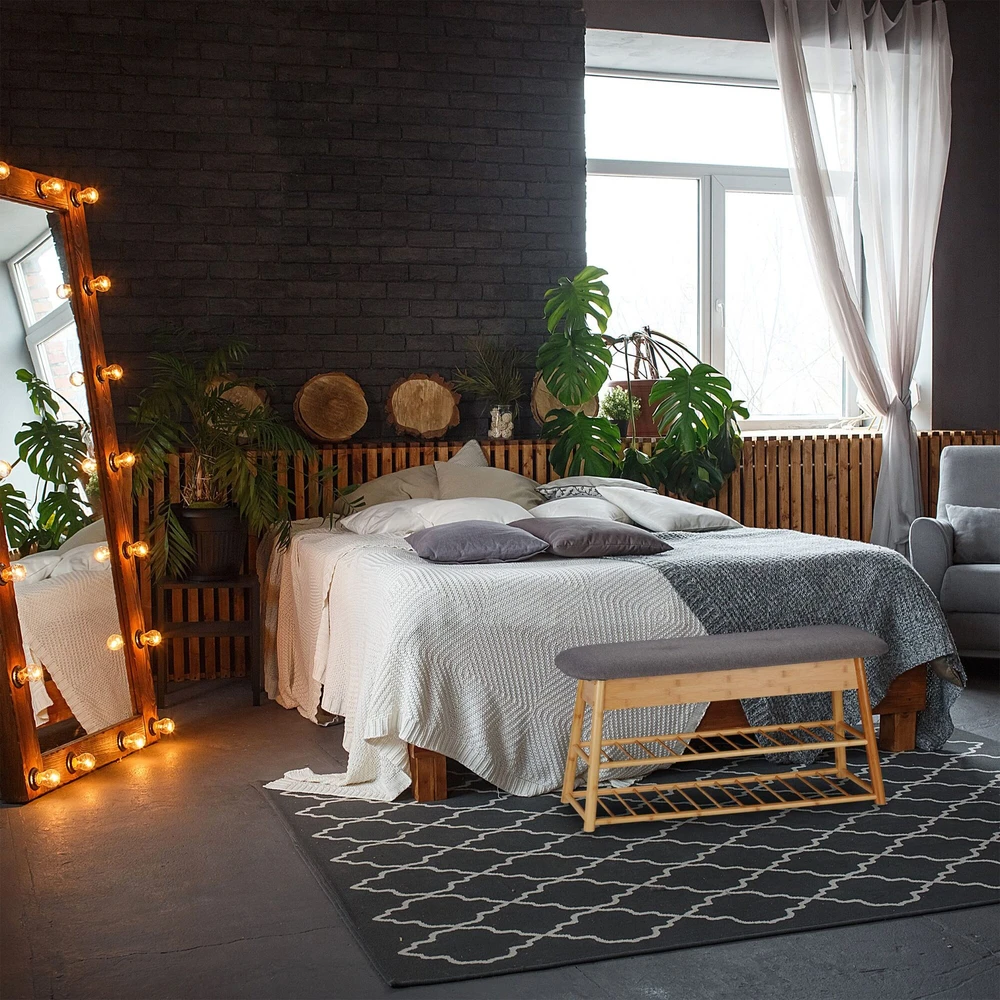 Relaxdays Batų suoliukas su skyriais po sėdyne