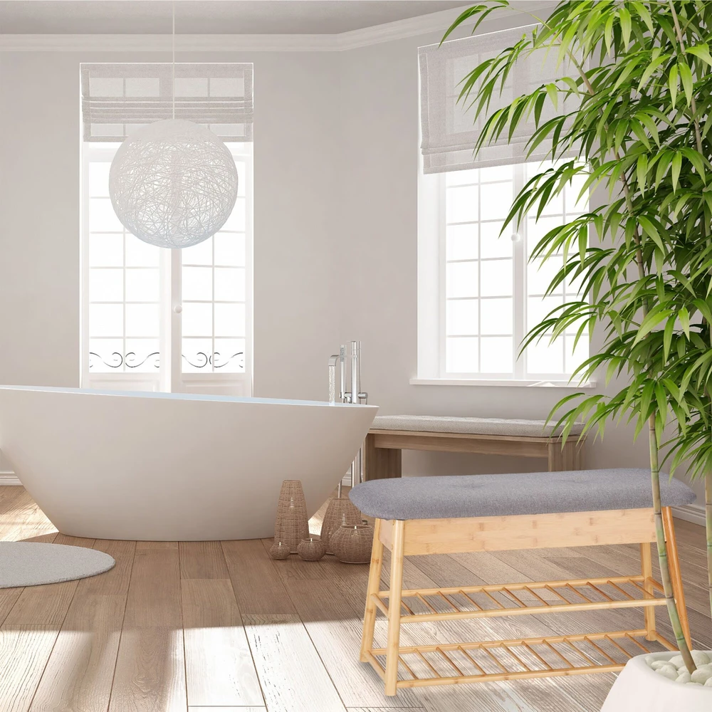 Relaxdays Batų suoliukas su skyriais po sėdyne