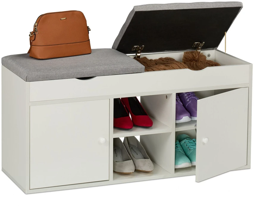 Relaxdays Batų suoliukas su pakeliamu sėdimuoju paviršiumi