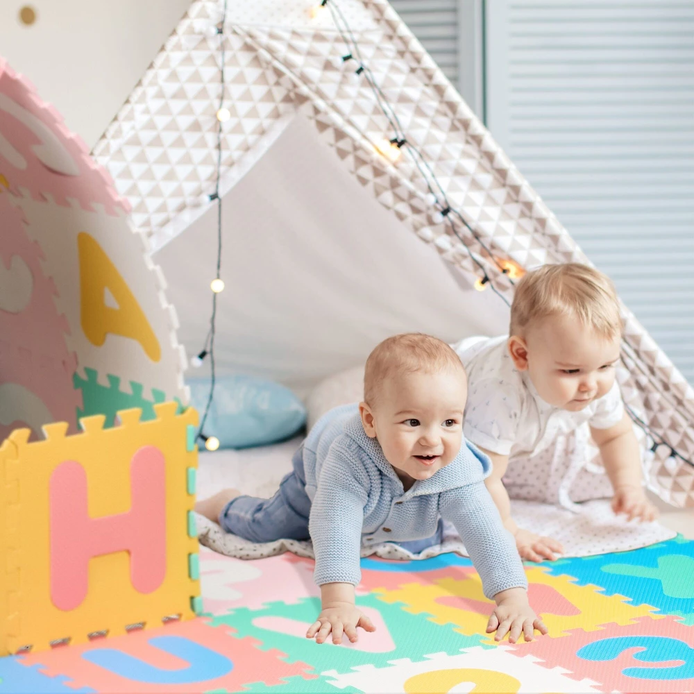 Relaxdays Spalvingas dėlionės kilimėlis ABC ir skaičiai