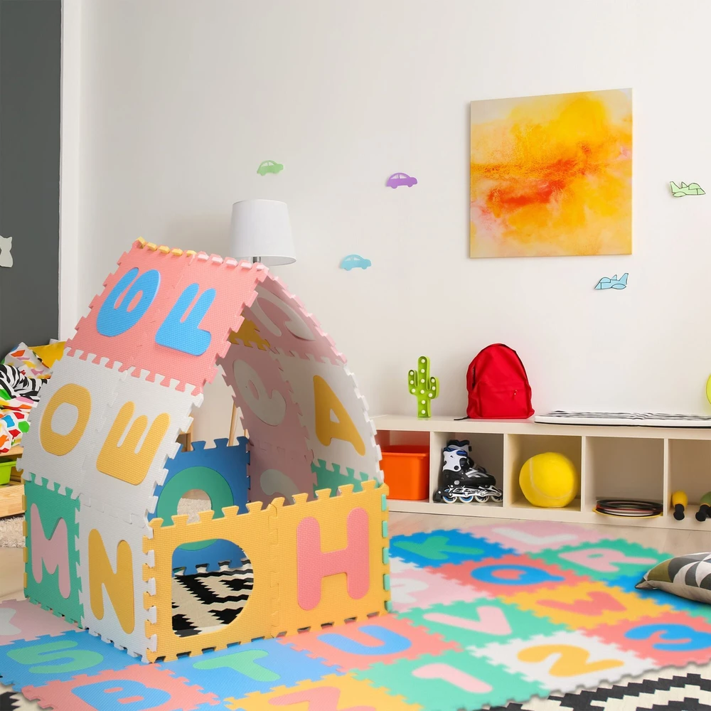 Relaxdays Spalvingas dėlionės kilimėlis ABC ir skaičiai