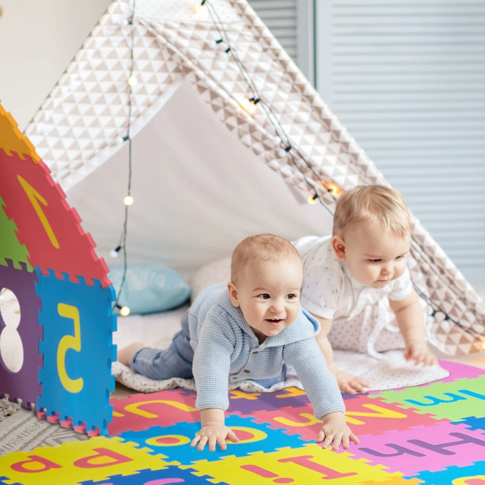 Relaxdays Spalvingas ABC ir skaičių dėlionės kilimėlis